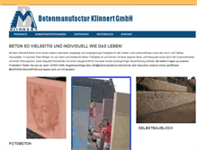 Tablet Screenshot of betonmanufactur-klinnert.de